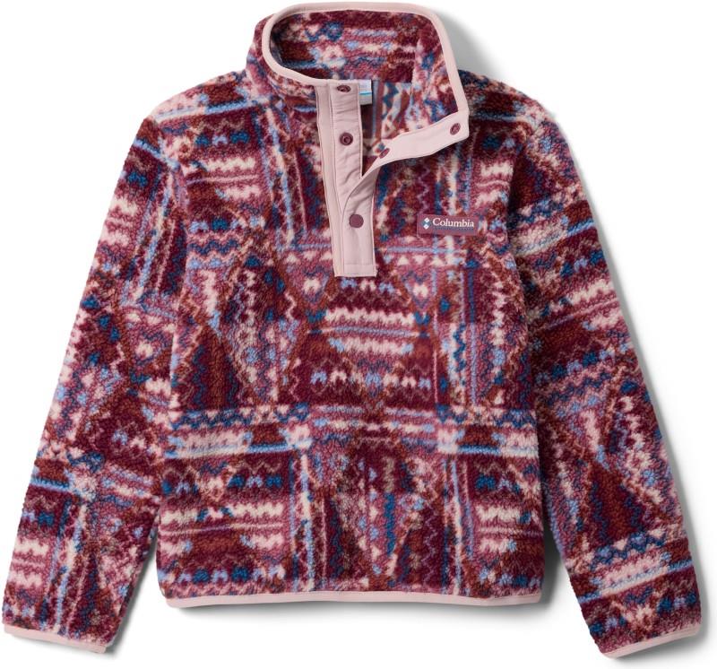 Helvetia II Printed Half Snap Fleece - Youth - antique mauve geomix 1
