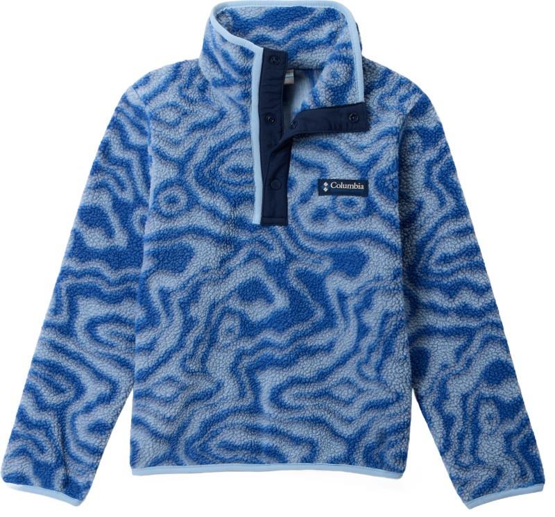 Helvetia II Printed Half Snap Fleece - Youth - mountain blue topoglitch / collegiate navy 1