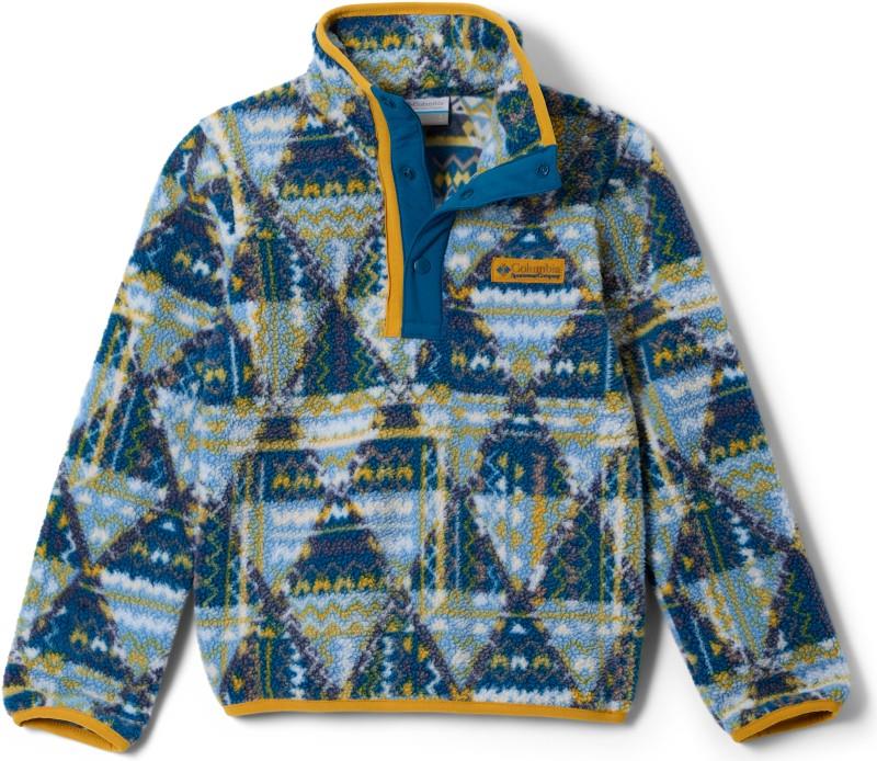Helvetia II Printed Half Snap Fleece - Youth - phoenix blue geomix 1