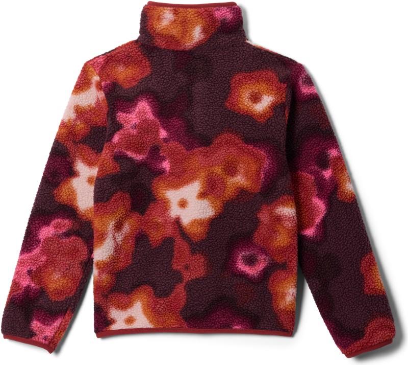 Helvetia II Printed Half Snap Fleece - Youth - red oxide dye flower / nico 1