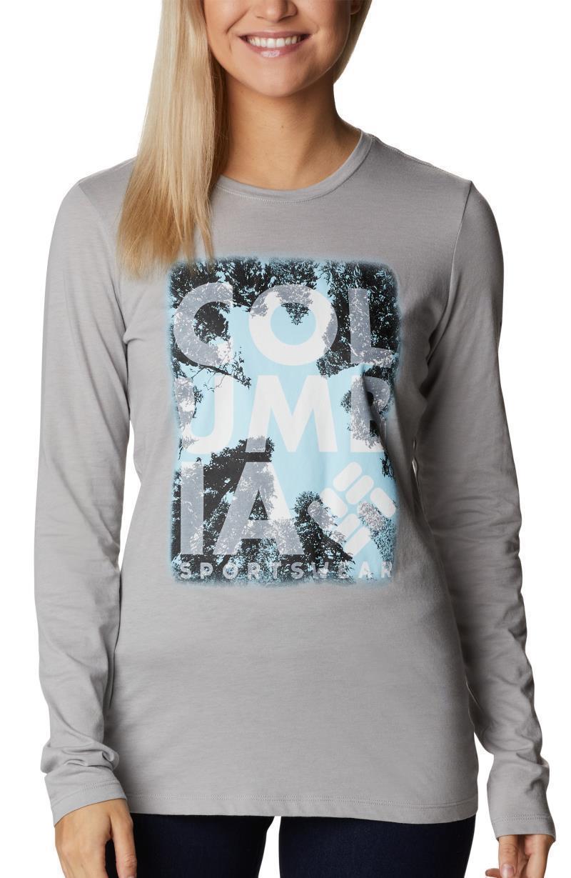 Hidden Haven LS Tee - Womens - Columbia Grey Heather / Looking Up 1
