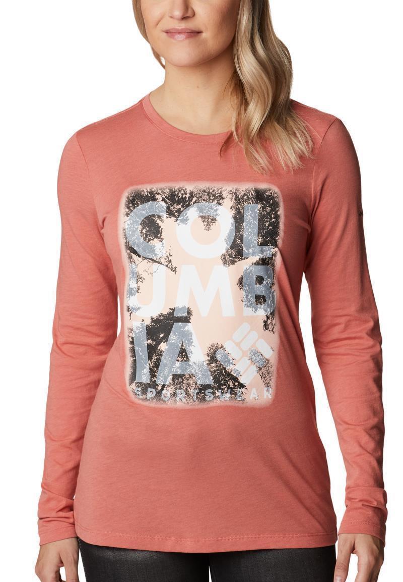 Hidden Haven LS Tee - Womens - Dark Coral Heather / Looking Up 1