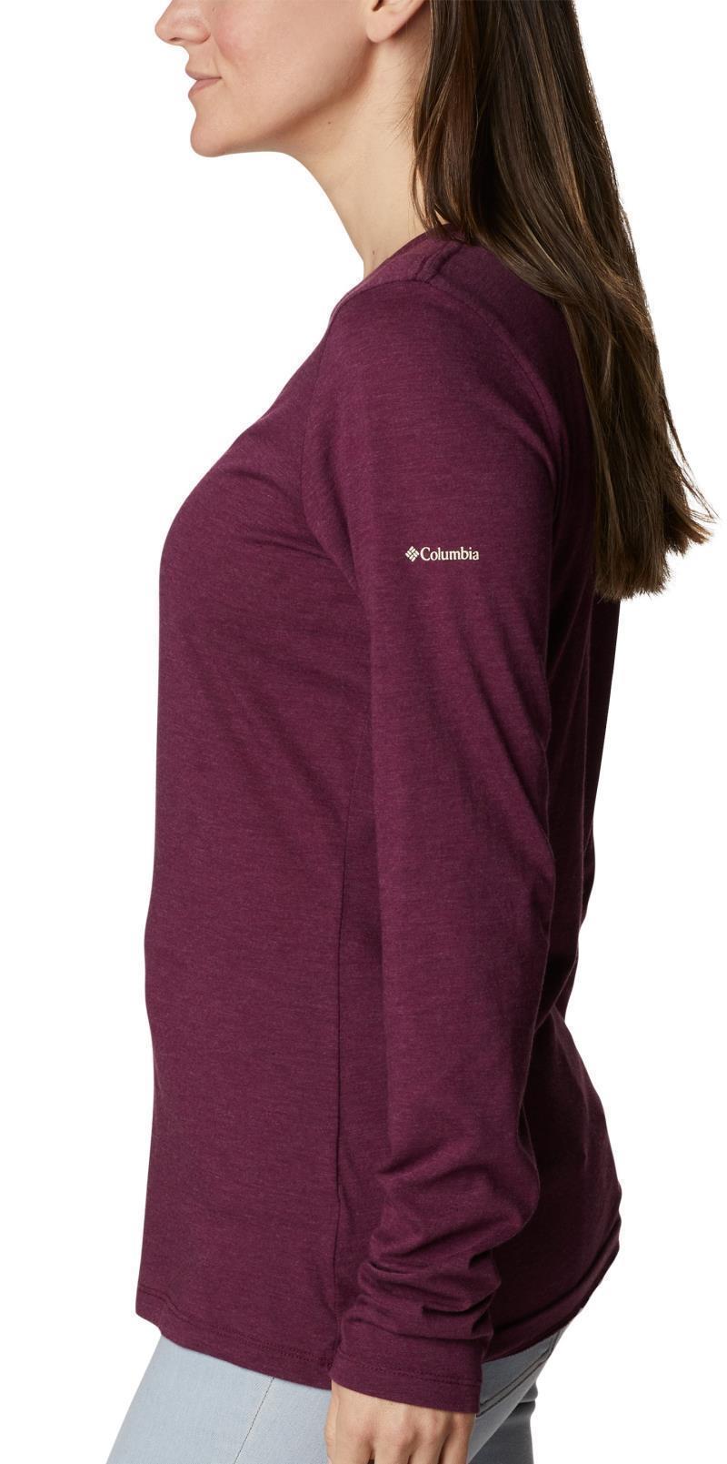 Hidden Haven LS Tee - Womens - Marionberry Heather / Range Roam Print 2