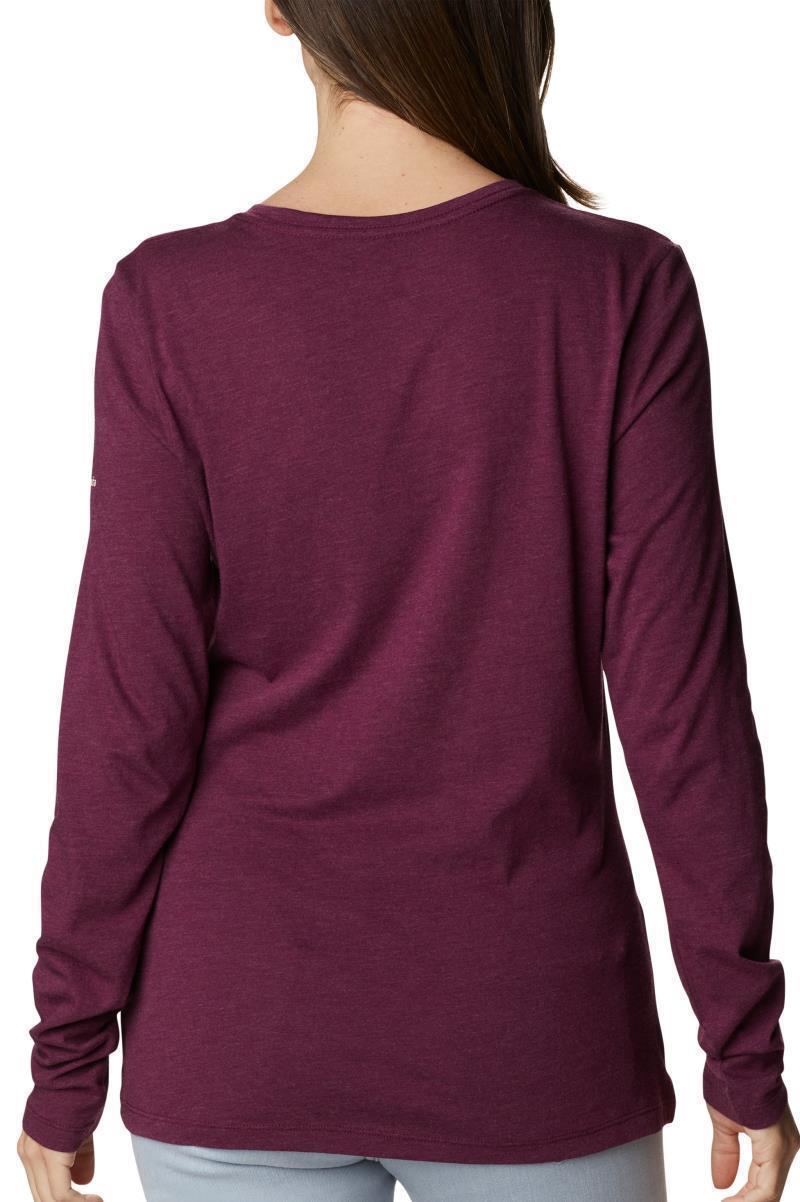 Hidden Haven LS Tee - Womens - Marionberry Heather / Range Roam Print 4