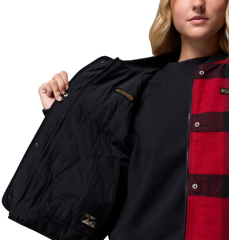 High Cascades Reversible Vest - Womens - black / red tims buffalo plaid 1