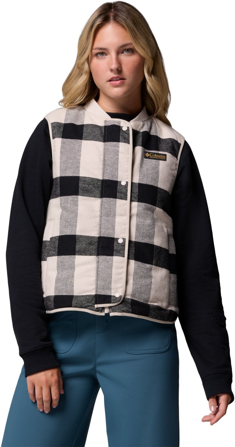 High Cascades Reversible Vest - Womens - dark stone / dark stone tims buff plaid 1