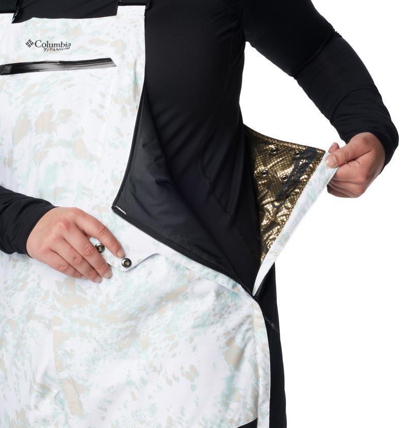 Highland Summit Bibs, Reg - Plus - Womens - White Flurries Print / Black 5