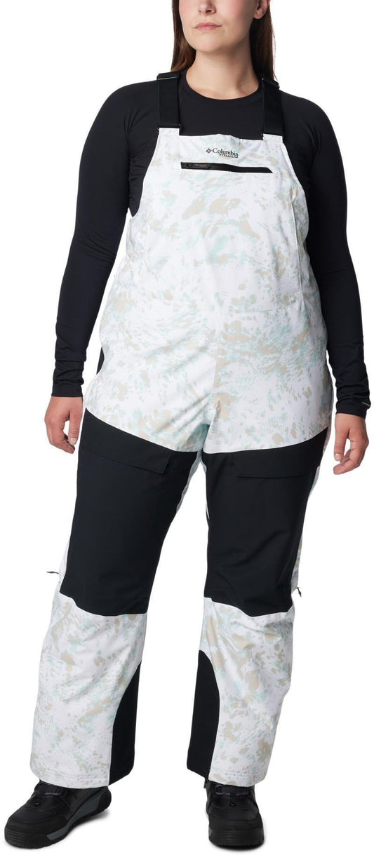 Highland Summit Bibs, Reg - Plus - Womens - White Flurries Print / Black 1