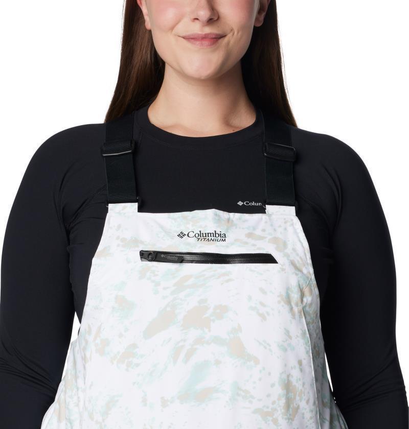 Highland Summit Bibs, Reg - Plus - Womens - White Flurries Print / Black 3