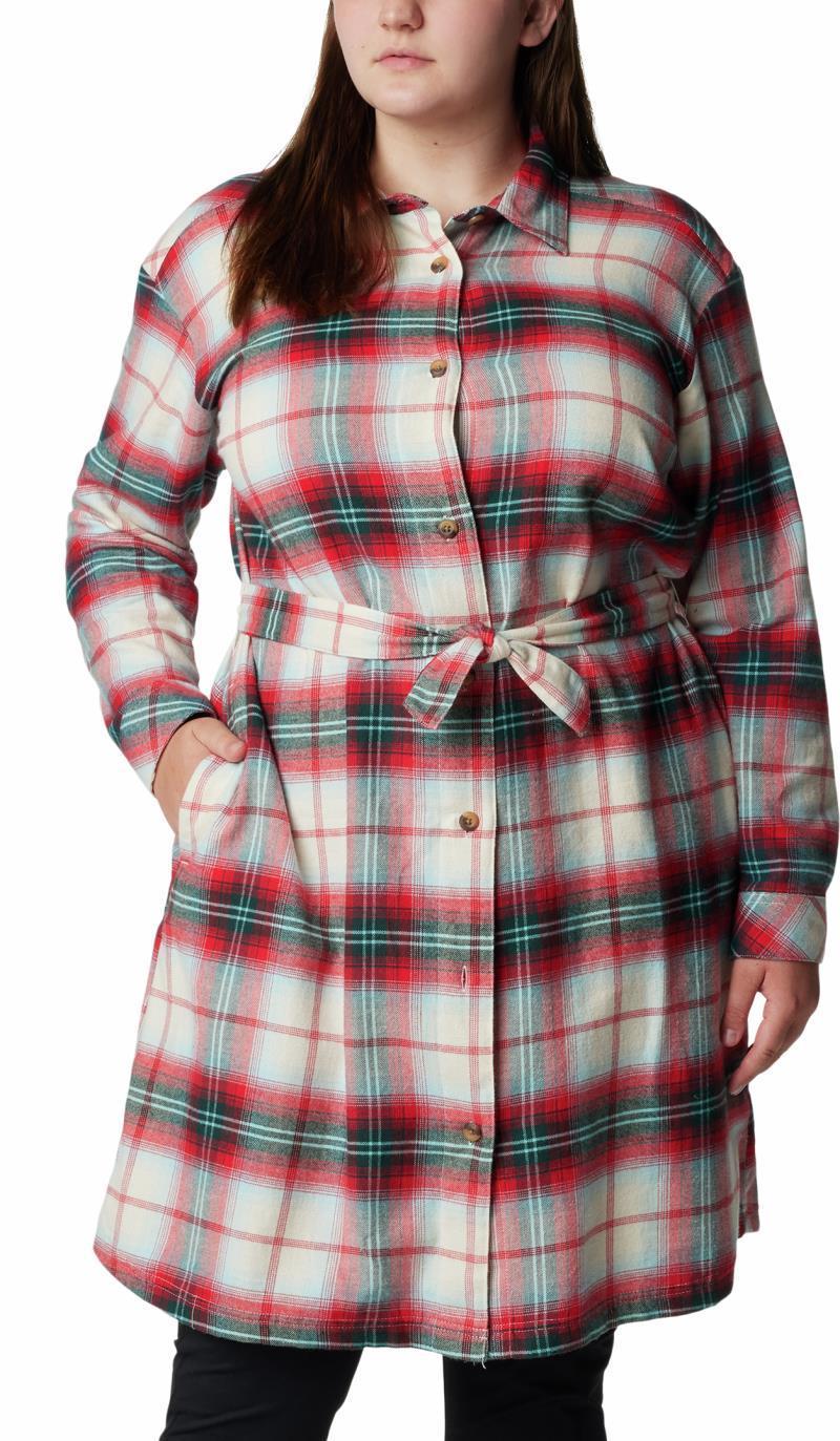 Holly Hideaway Flannel Dress - Plus - Red Lily Ombre Tartan 1