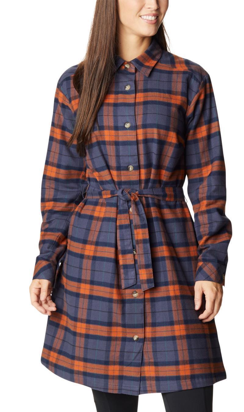Holly Hideaway Flannel Dress - Plus - Warm Copper Simple Tartan 1