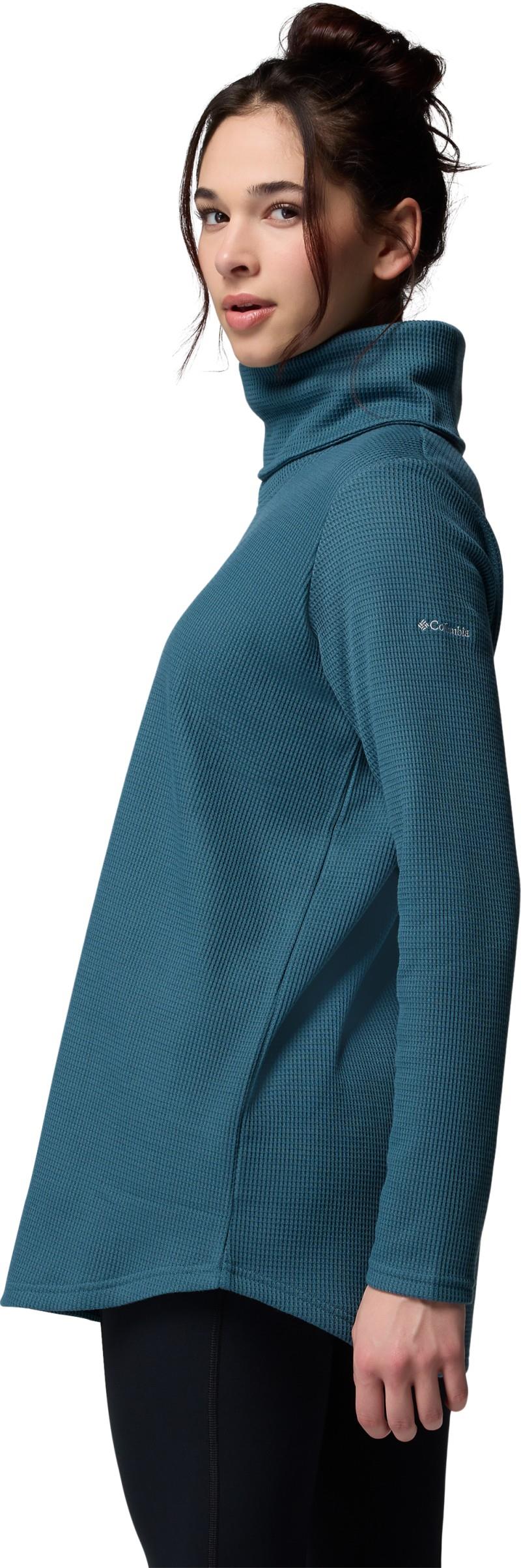 Holly Hideaway Waffle Cowl Neck Pullove - Womens - everblue 1