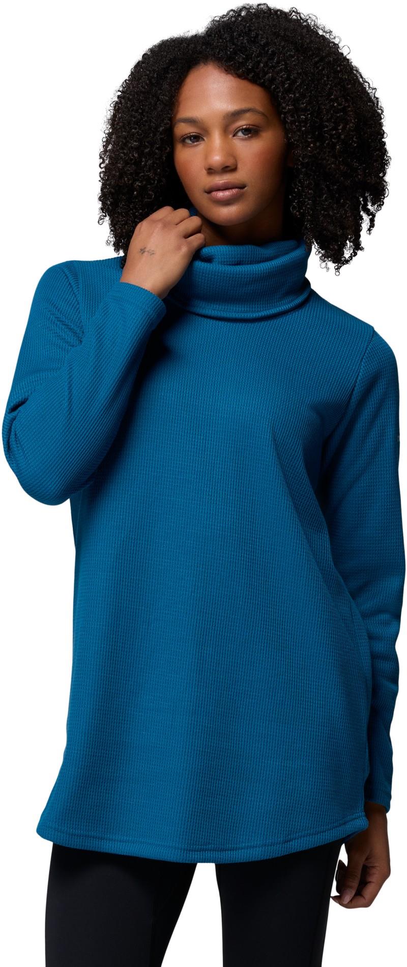 Holly Hideaway Waffle Cowl Neck Pullove - Womens - phoenix blue 1
