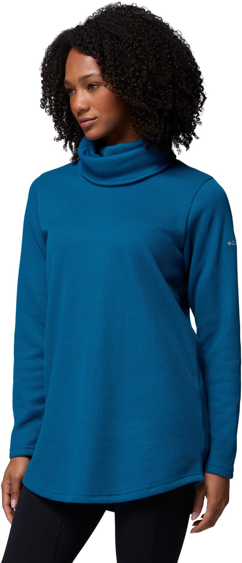 Holly Hideaway Waffle Cowl Neck Pullove - Womens - phoenix blue 1