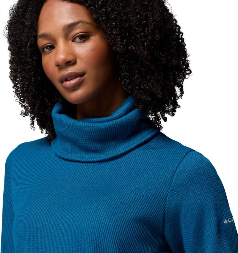 Holly Hideaway Waffle Cowl Neck Pullove - Womens - phoenix blue 1