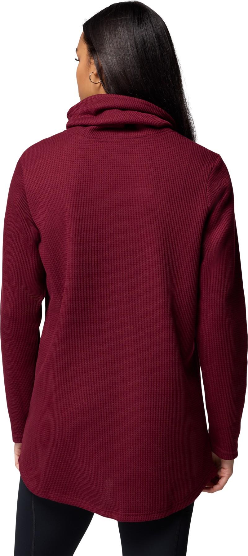 Holly Hideaway Waffle Cowl Neck Pullove - Womens - rich wine 1