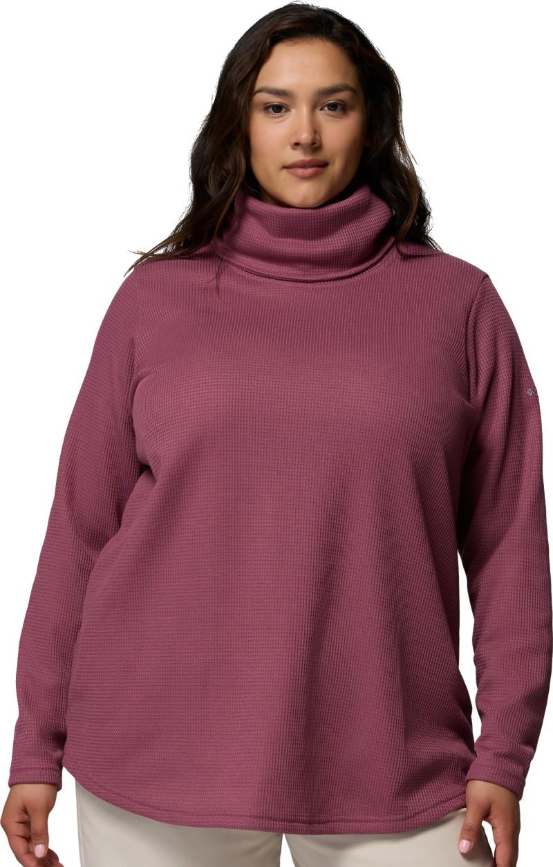 Holly Hideaway Waffle Cowl Neck Pullover, Extended - Womens - antique mauve 1