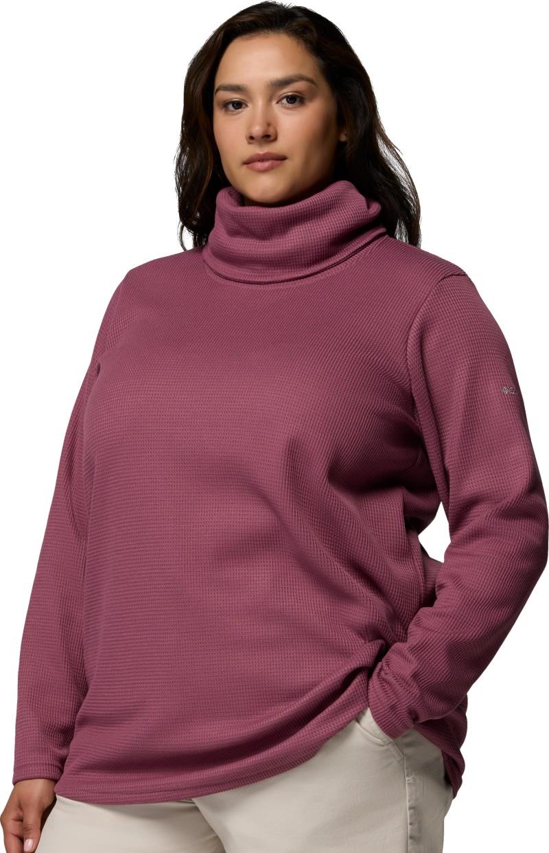 Holly Hideaway Waffle Cowl Neck Pullover, Extended - Womens - antique mauve 1