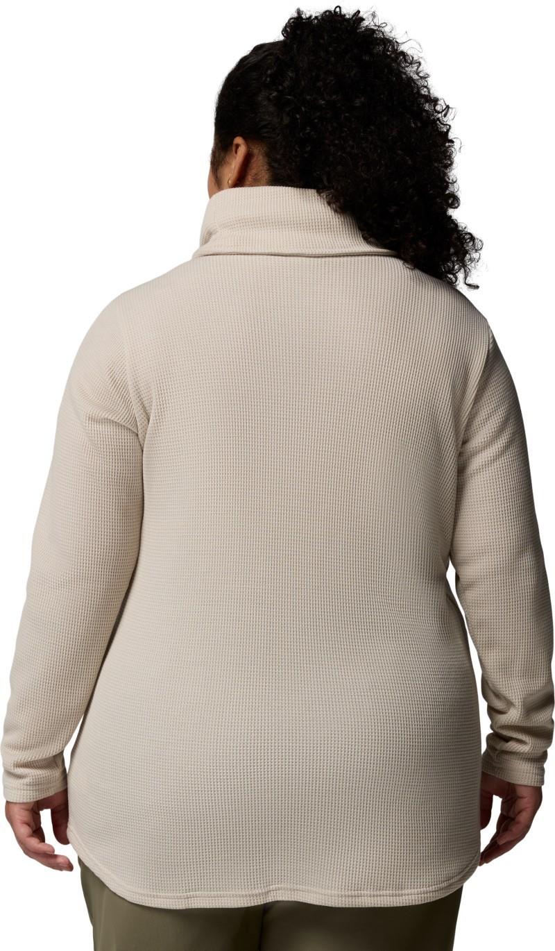 Holly Hideaway Waffle Cowl Neck Pullover, Extended - Womens - dark stone 1