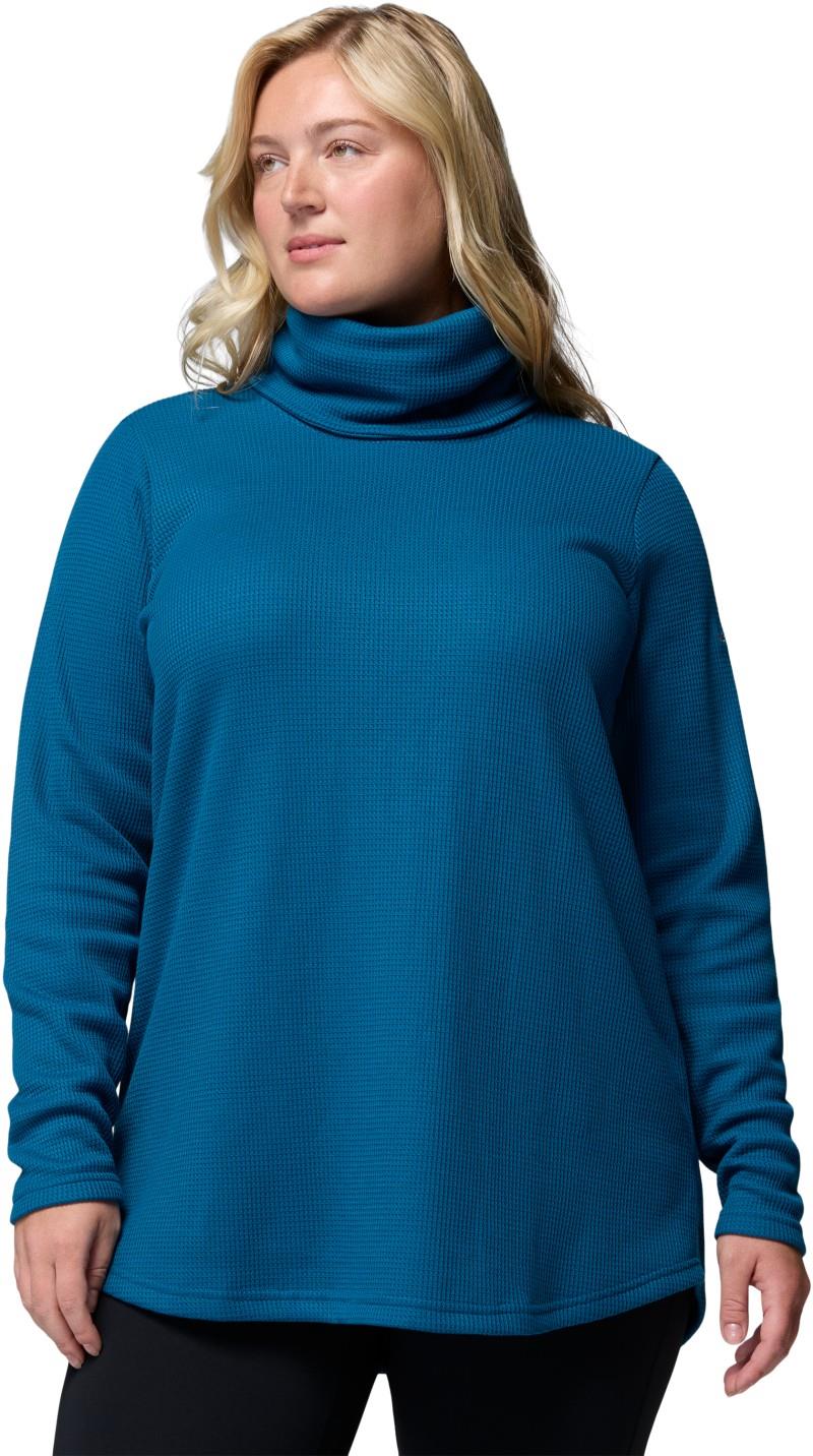 Holly Hideaway Waffle Cowl Neck Pullover, Extended - Womens - phoenix blue 1