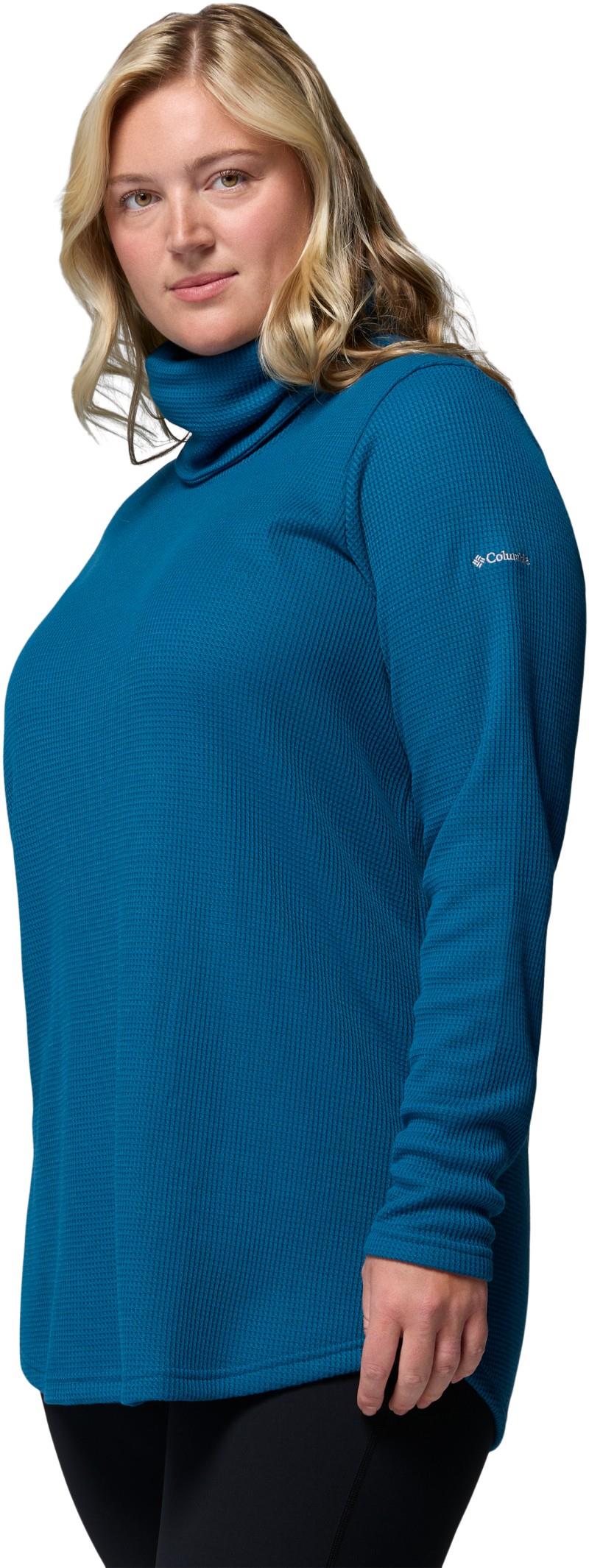 Holly Hideaway Waffle Cowl Neck Pullover, Extended - Womens - phoenix blue 1