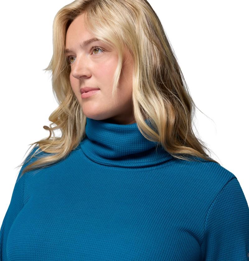 Holly Hideaway Waffle Cowl Neck Pullover, Extended - Womens - phoenix blue 1