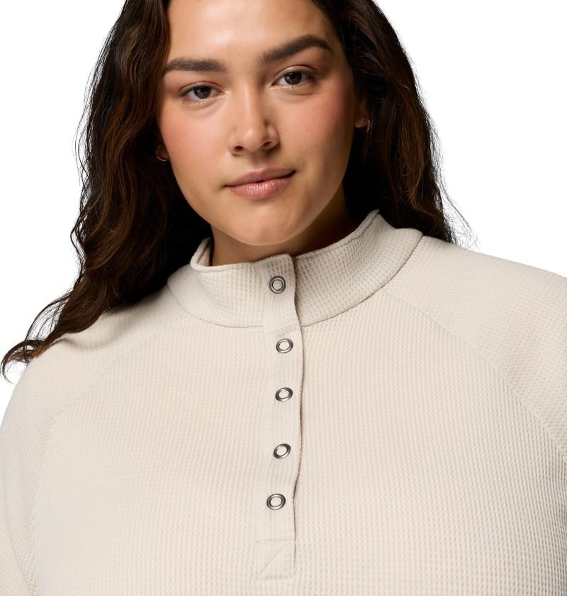 Holly Hideaway Waffle Half Snap, Extended - Womens - dark stone 1