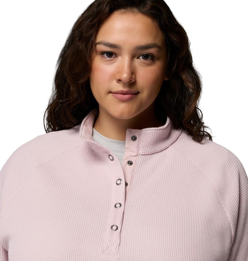 Holly Hideaway Waffle Half Snap, Extended - Womens - mineral pink 1