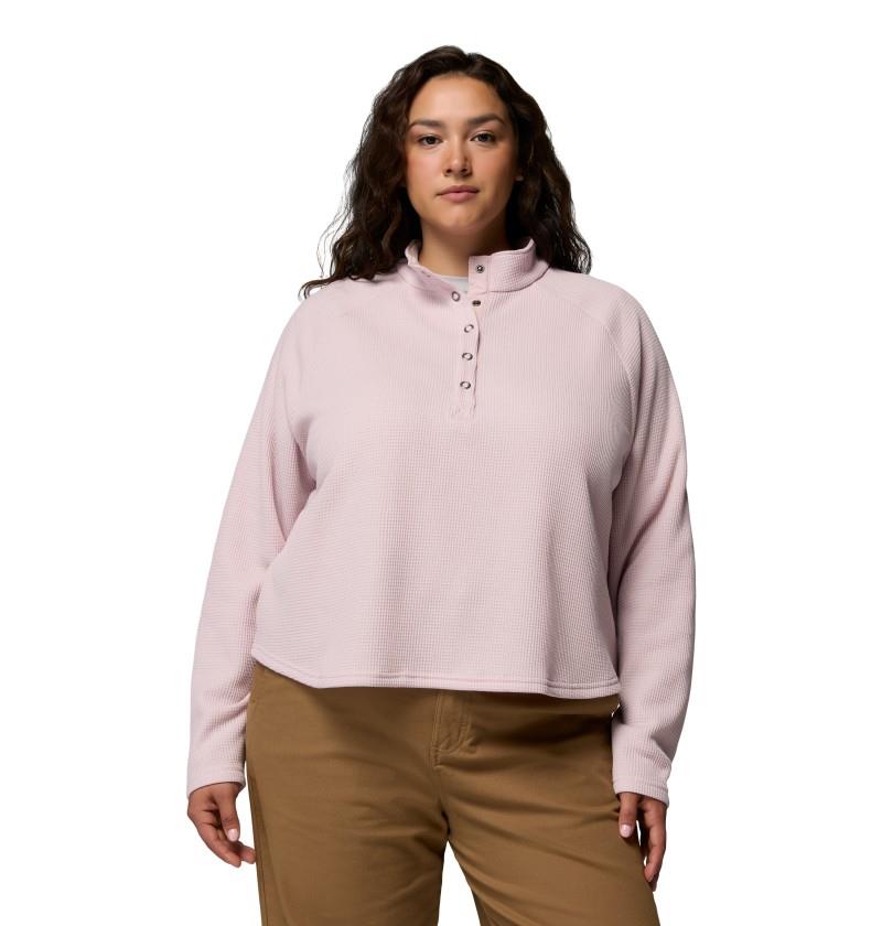 Holly Hideaway Waffle Half Snap, Extended - Womens - mineral pink 1