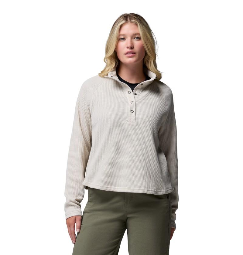 Holly Hideaway Waffle Half Snap - Womens - dark stone 1