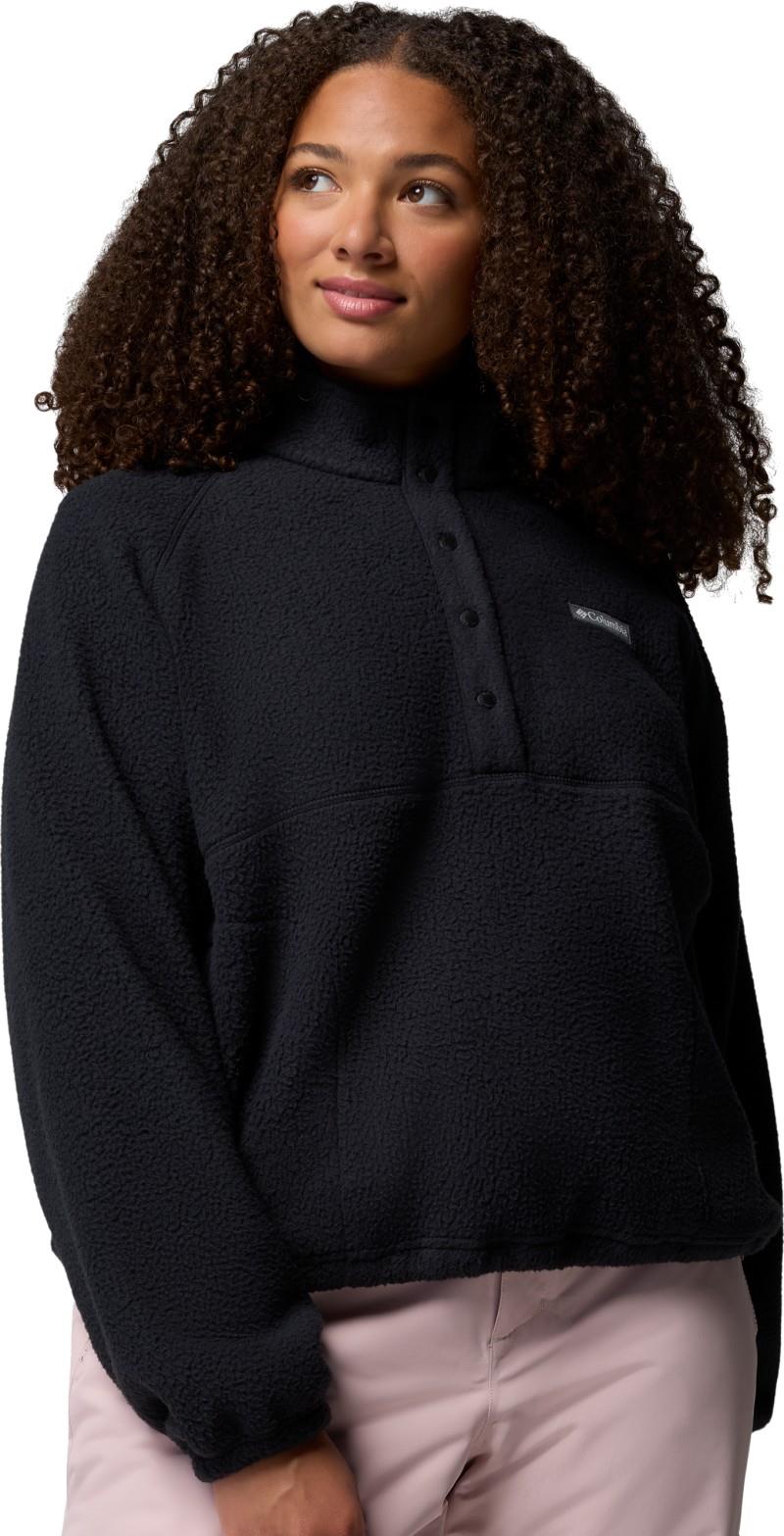 Jasper Ridge Pebbled Fleece Half Snap, Extended - Womens - black 1