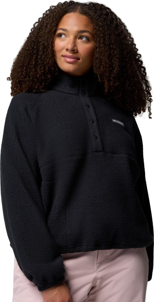 Jasper Ridge Pebbled Fleece Half Snap, Extended - Womens - black 1