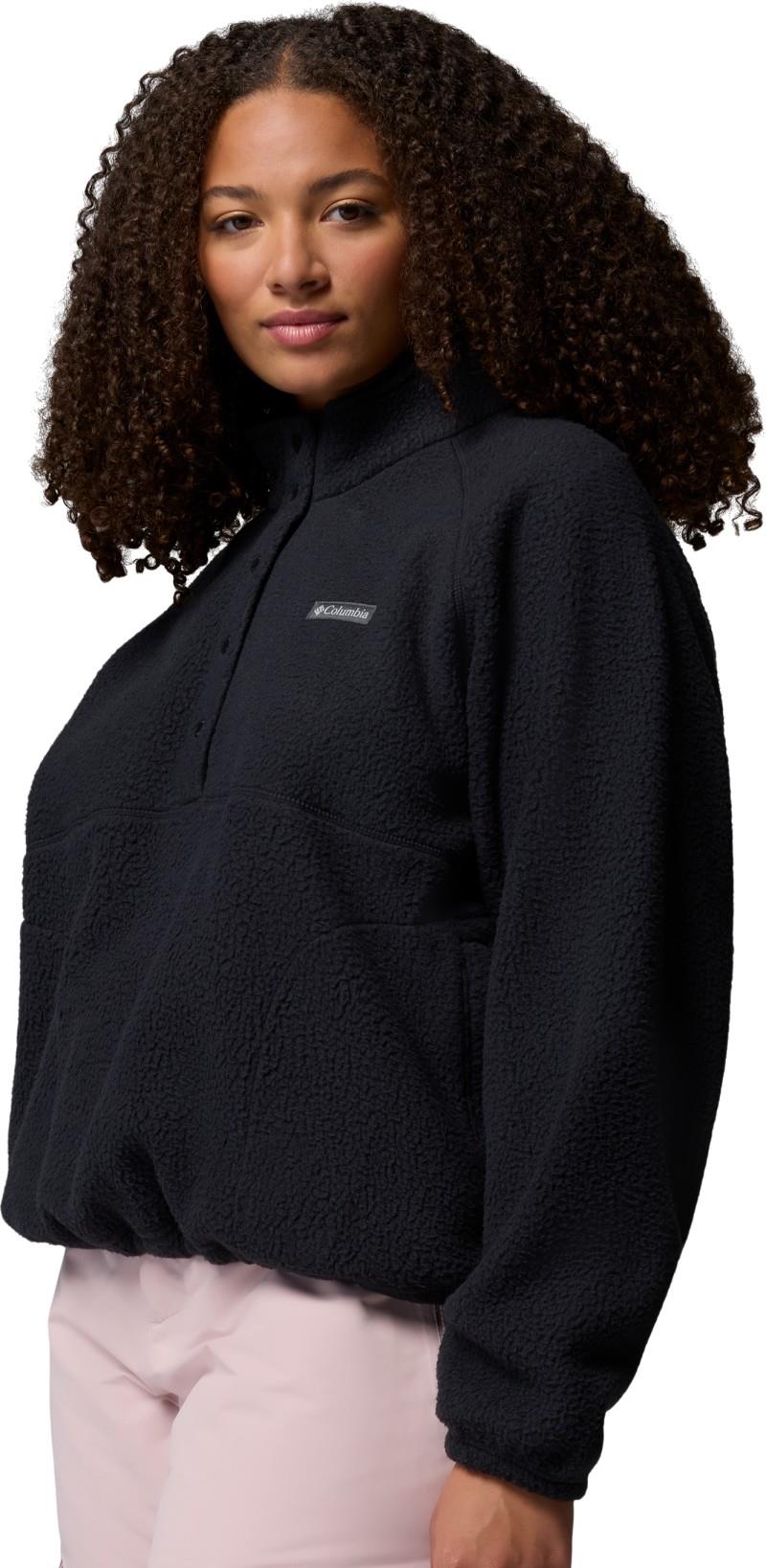 Jasper Ridge Pebbled Fleece Half Snap, Extended - Womens - black 1
