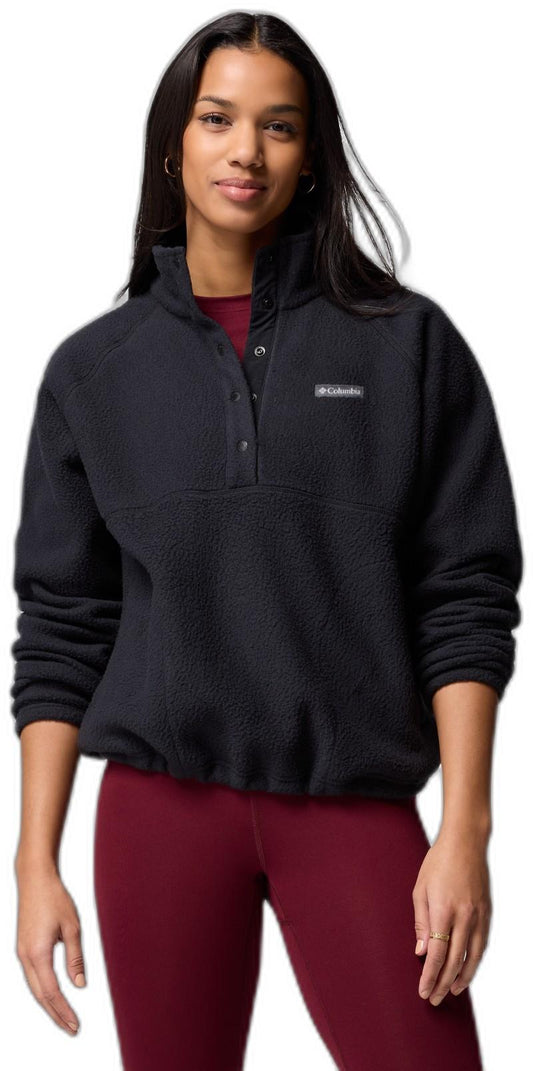 Jasper Ridge Pebbled Fleece Half Snap - Womens - black 1