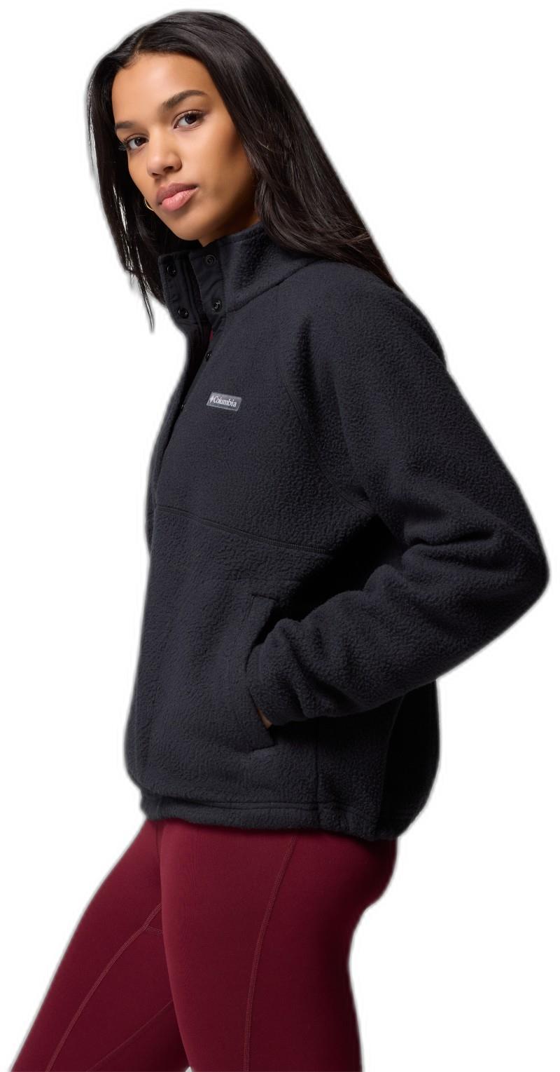 Jasper Ridge Pebbled Fleece Half Snap - Womens - black 1