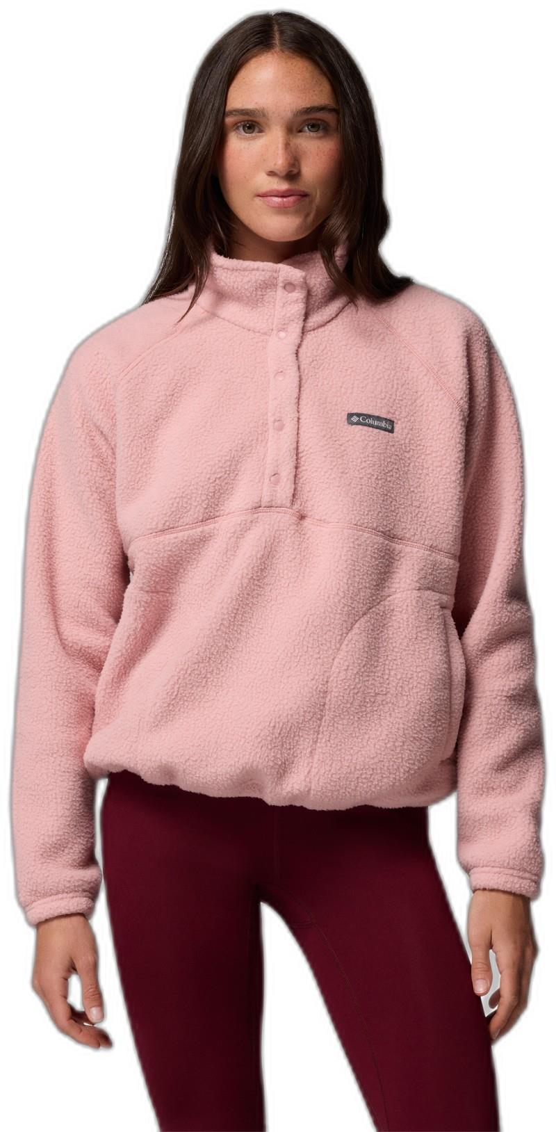 Jasper Ridge Pebbled Fleece Half Snap - Womens - eraser pink 1