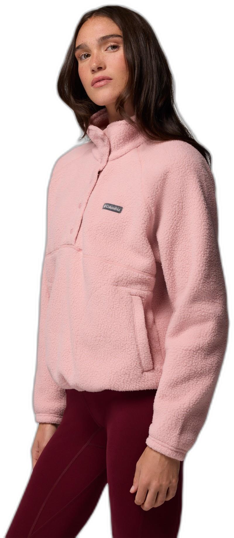 Jasper Ridge Pebbled Fleece Half Snap - Womens - eraser pink 1