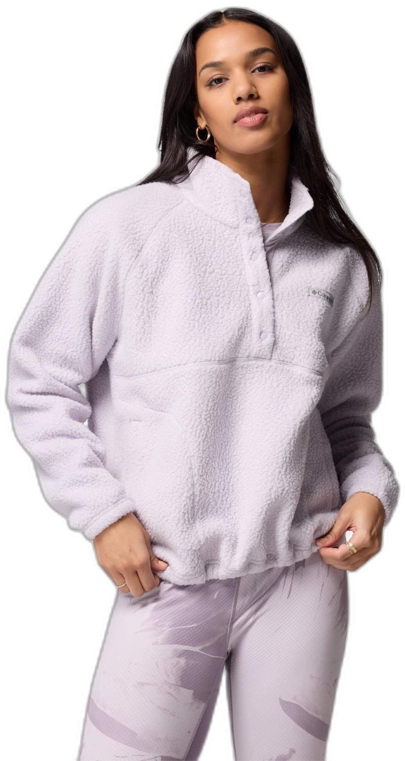 Jasper Ridge Pebbled Fleece Half Snap - Womens - lavender pearl 1