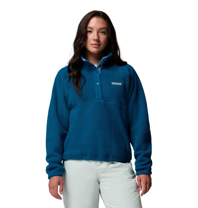 Jasper Ridge Pebbled Fleece Half Snap - Womens - phoenix blue / rainy day 1