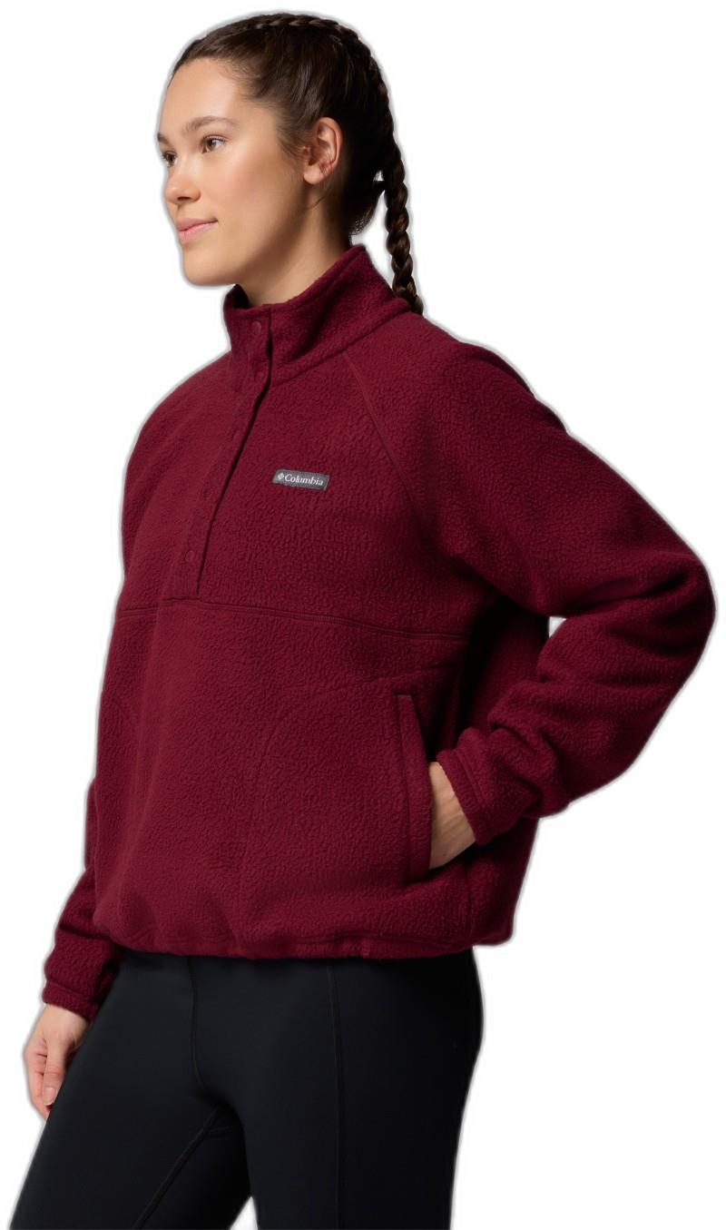 Jasper Ridge Pebbled Fleece Half Snap - Womens - rich wine 1