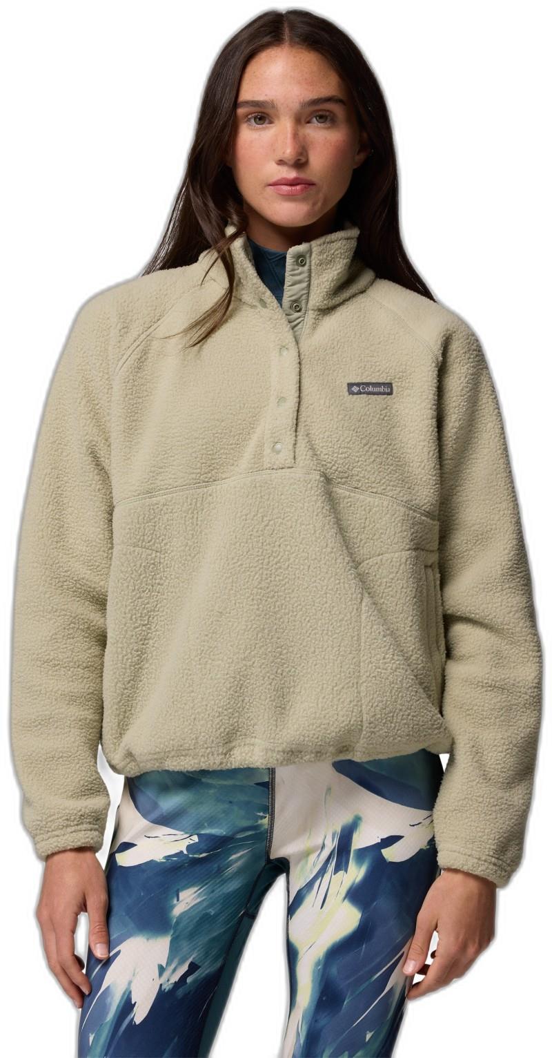 Jasper Ridge Pebbled Fleece Half Snap - Womens - safari 1