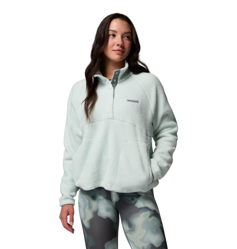 Jasper Ridge Pebbled Fleece Half Snap - Womens - tea light / sedona sage 1