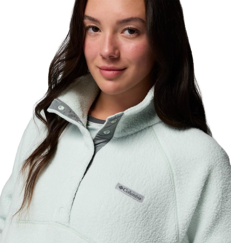 Jasper Ridge Pebbled Fleece Half Snap - Womens - tea light / sedona sage 1