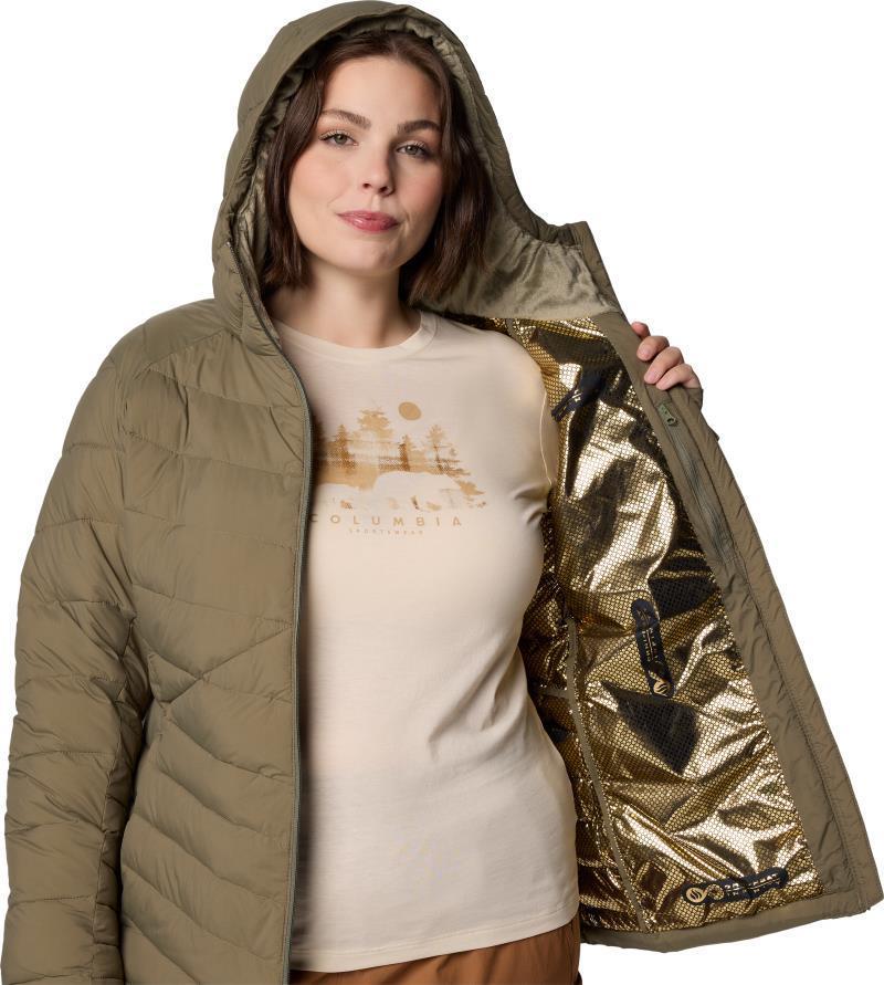 Joy Peak II Hooded Jacket, Extended - Womens - Stone Green 5