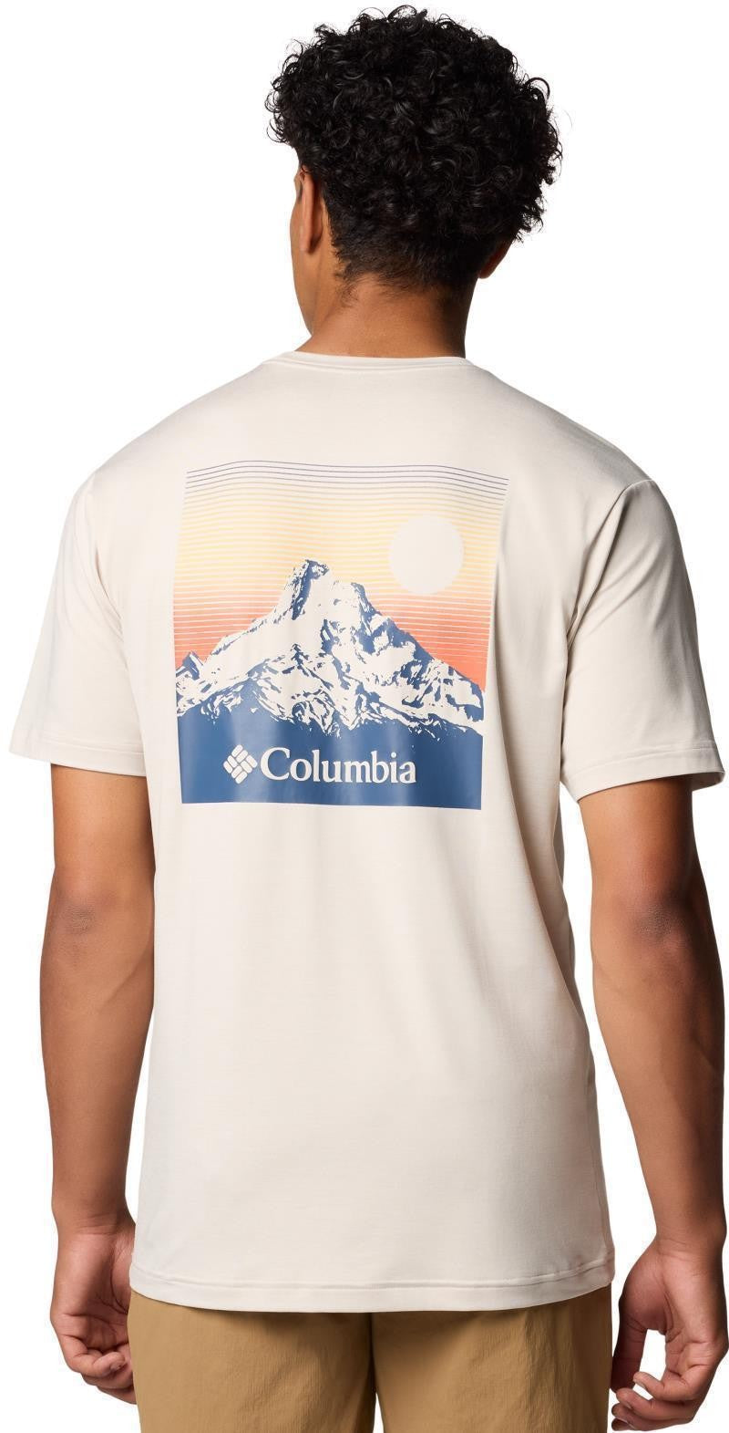 Kwick Hike Back Graphic SS Tee - Mens - dark stone heather / linear view multi 1