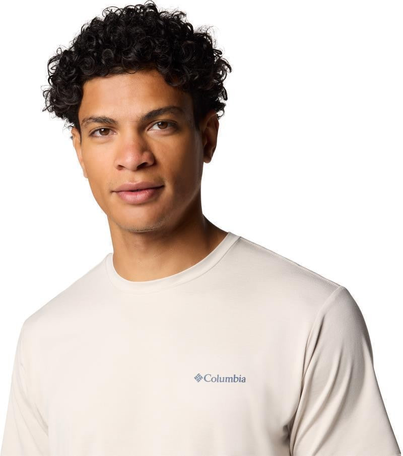 Kwick Hike Back Graphic SS Tee - Mens - dark stone heather / linear view multi 1