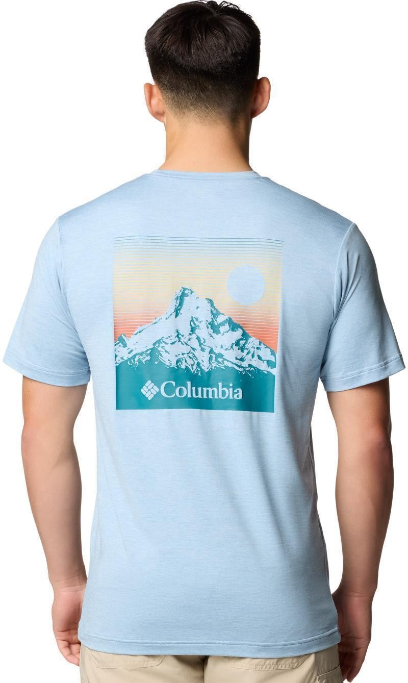 Kwick Hike Back Graphic SS Tee - Mens - ripple blue heather / linear view multi 1