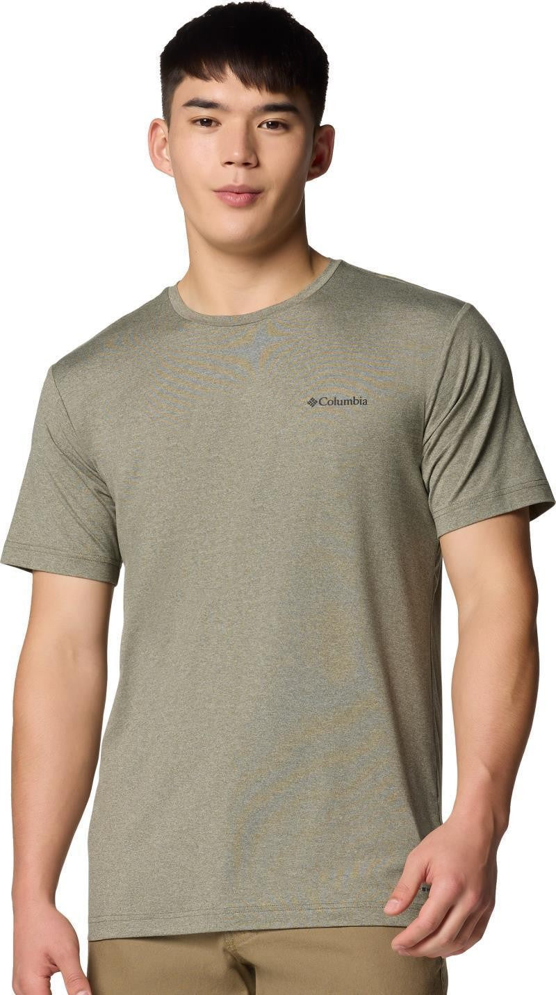 Kwick Hike Back Graphic SS Tee - Mens - stone green heather / linear view multi 1
