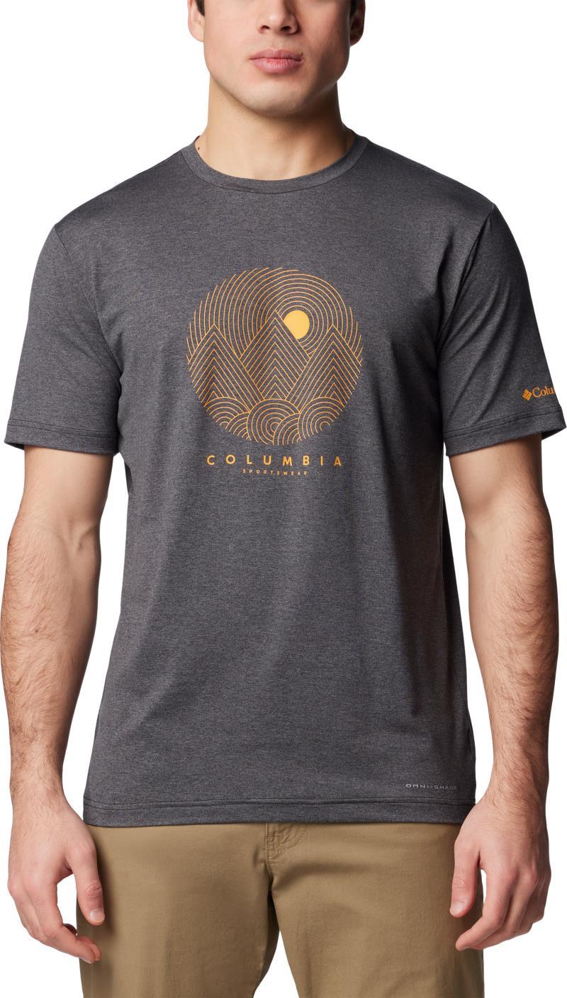 Kwick Hike Graphic SS Tee - Mens - Black Heather / Linear Landscape 1