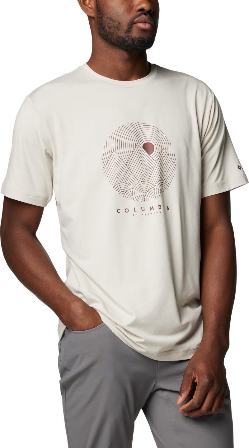 Kwick Hike Graphic SS Tee - Mens - Dark Stone Heather / Linear Landscape 3